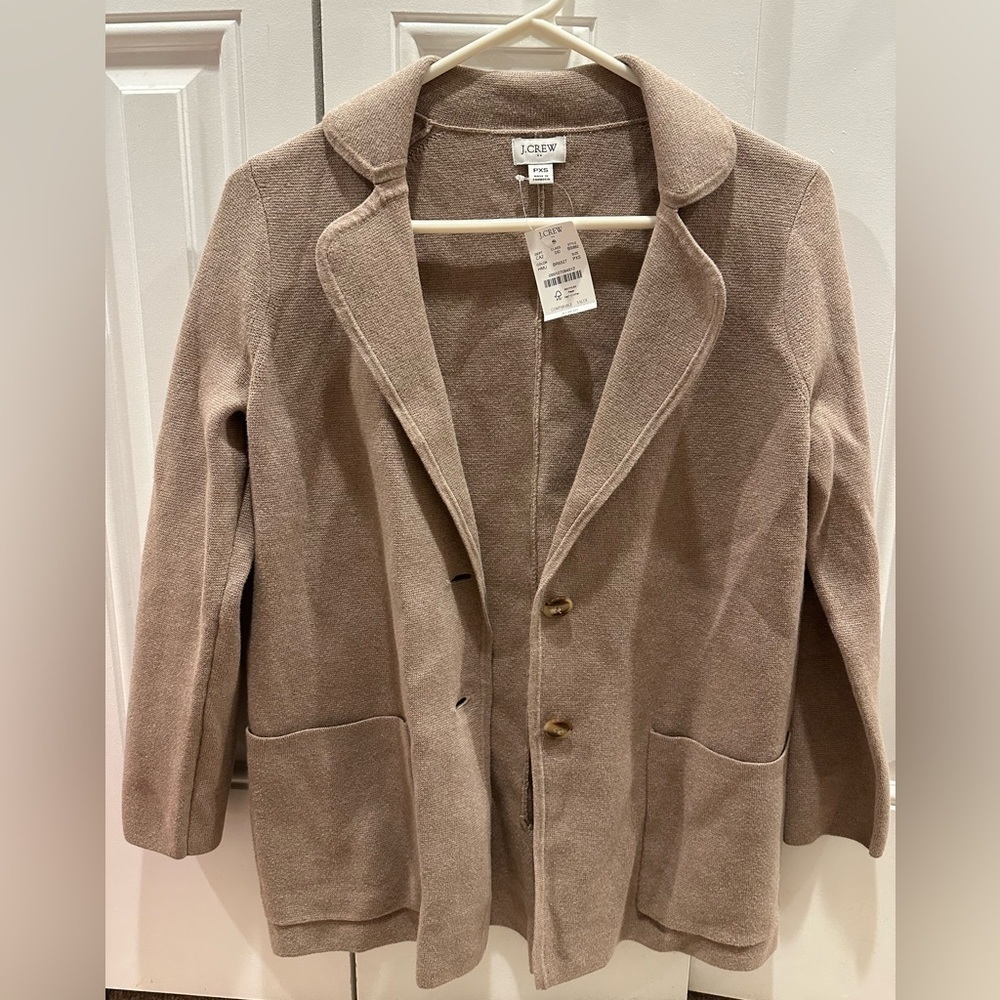 J.Crew Factory Two-button sweater blazer Tan PXS NWT